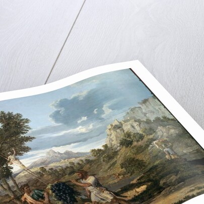 Autumn or the bunch of grapes brought back from the promised land - by Nicolas Poussin