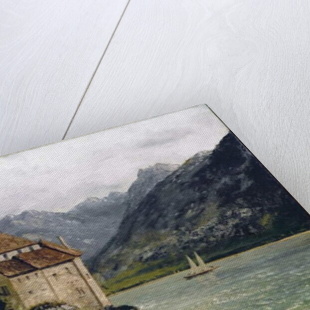 View of the Chillon Castle on the lake Geneva by Gustave Courbet