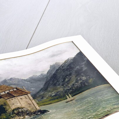 View of the Chillon Castle on the lake Geneva by Gustave Courbet