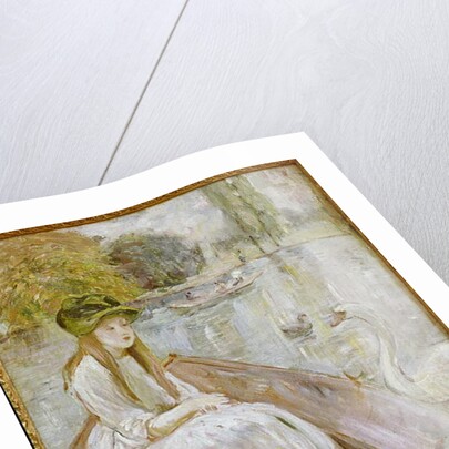 Jeanne Fourmanoir Aside the Lake. by Berthe Morisot