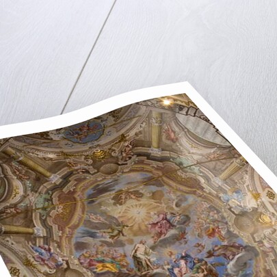 The frescoes of the vault representing the glory of San Filippo Neri by Marco Antonio Franceschini