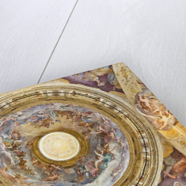 The dome with the representation of the Coronation of the Virgin, detail, last twenty-seventeenth century by Domenico the Elder Piola