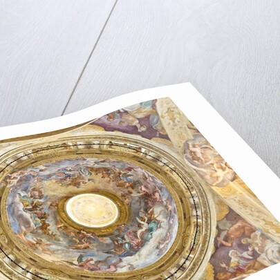 The dome with the representation of the Coronation of the Virgin, detail, last twenty-seventeenth century by Domenico the Elder Piola