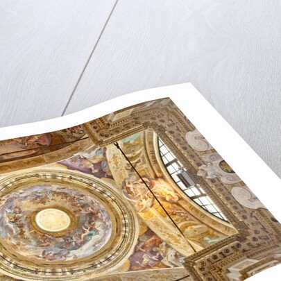 The dome with the representation of the Coronation of the Virgin, detail, last twenty-seventeenth century by Domenico the Elder Piola