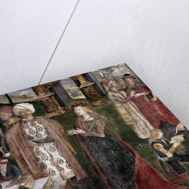 Detail of the dispute of St. Catherine of Alexandria with the philosopher, in front of the Roman Emperor Maxentius by Bernardino di Betto Pinturicchio