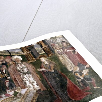 Detail of the dispute of St. Catherine of Alexandria with the philosopher, in front of the Roman Emperor Maxentius by Bernardino di Betto Pinturicchio