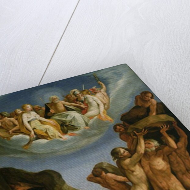 The Battle of the Gods and Giants by Cesare (attr. to) Rossetti