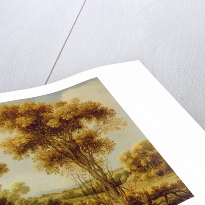 An Extensive Wooded Landscape with Christ on the Road to Emmaus, c.1609-29 by Gillis Claesz d' Hondecoeter