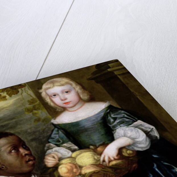 A Young Girl Being Offered a Basket of Fruit by a Servant, c.1650 by English School