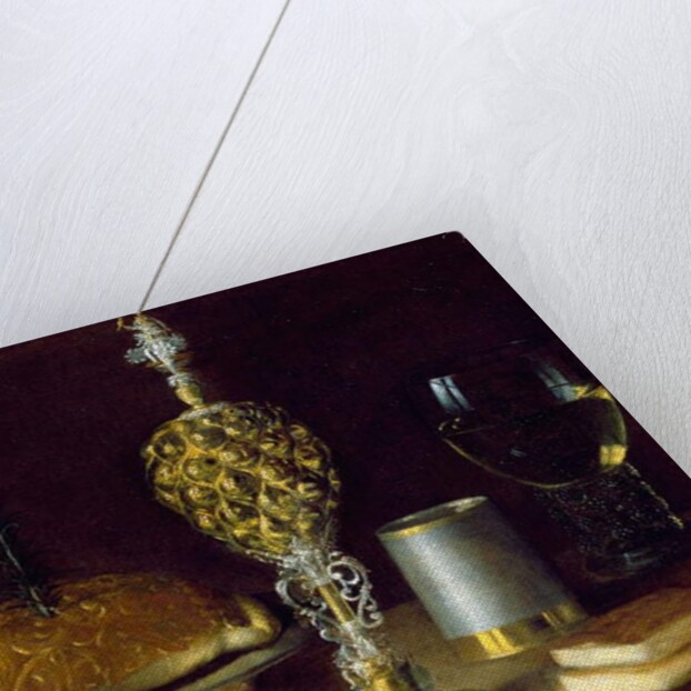 A Still Life of Drinking Vessels, a Pineapple Cup, a Lemon, Bread and Two Small Books by Sebastian Stoskopff