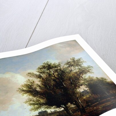 A View of Leiden with figures resting in the foreground by Anthony Jansz van der Croos