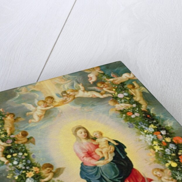 The Madonna and Child in a Floral Garland by Jan & Balen Hendrik van Brueghel