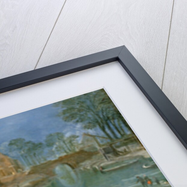 Skaters on a Frozen River Alongside a Town by Joos or Josse de The Younger Momper