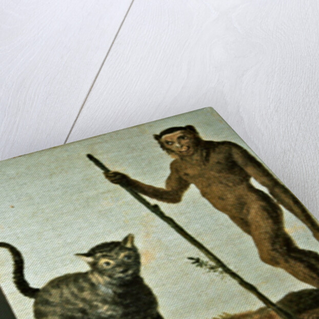 A horse and ostrich and a wildcat and wild man by Roelandt Jacobsz (follower of) Savery