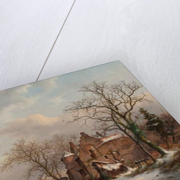 A Winter Landscape with Skaters on a Frozen River, 1862 by Frederick Marianus Kruseman