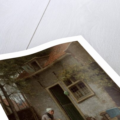 Feeding the Ducks by Bernardus Johannes Blommers or Bloomers