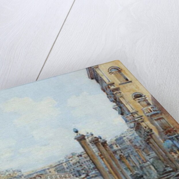 The Grand Canal with a View of Palace Papadopoli before the Rialto Bridge by Gino de Colle