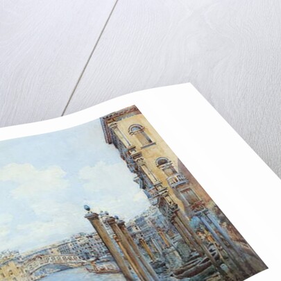 The Grand Canal with a View of Palace Papadopoli before the Rialto Bridge by Gino de Colle