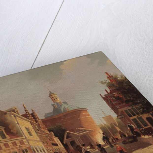 A View of the Zuiderspui with the Drommedaris in the City of Enkhuizen by Oene Romkes de Jongh