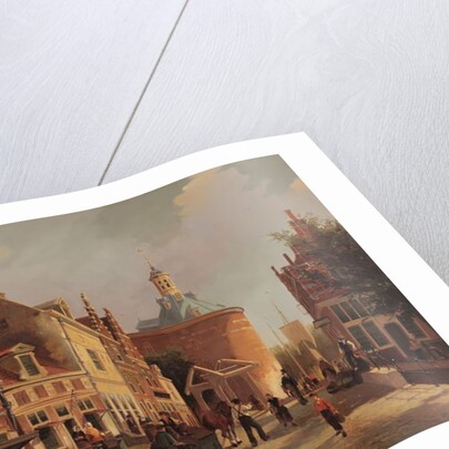 A View of the Zuiderspui with the Drommedaris in the City of Enkhuizen by Oene Romkes de Jongh