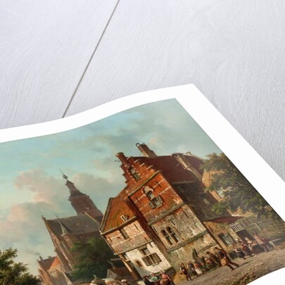 A Dutch Market in the Summertime, 19th century by Adrianus Eversen