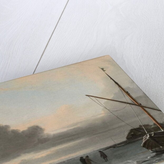 A Winter Landscape with Sleighs, Skaters and Golfers on a Frozen Lake by Ludolf I Backhuysen