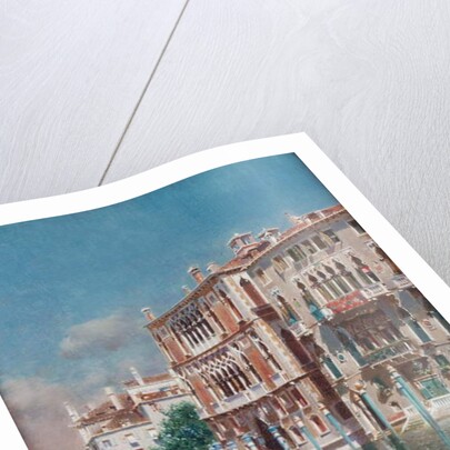 A Gondola in Front of the Palazzo Cavalli-Franchetti and Palazzi Barboro, Venice by Rubens Santoro