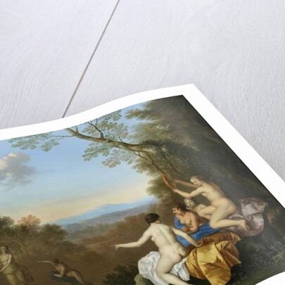 Nymphs Dancing and Making Music by a Pool on a Wooded Hilltop with the Apulian Shepherd by Daniel Vertangen