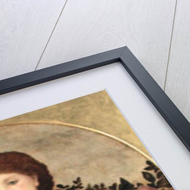 Girl with Book with Roses Behind by Edward Coley Burne-Jones