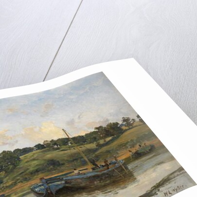 Barges on the Medway, 1977 by William Lionel Wyllie