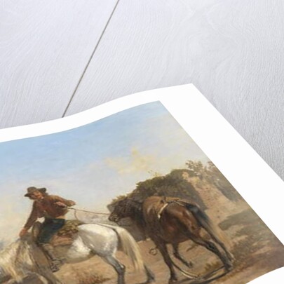 A Buttero Watering his Horse in the Roman Campagna, 1853 by George Heming Mason