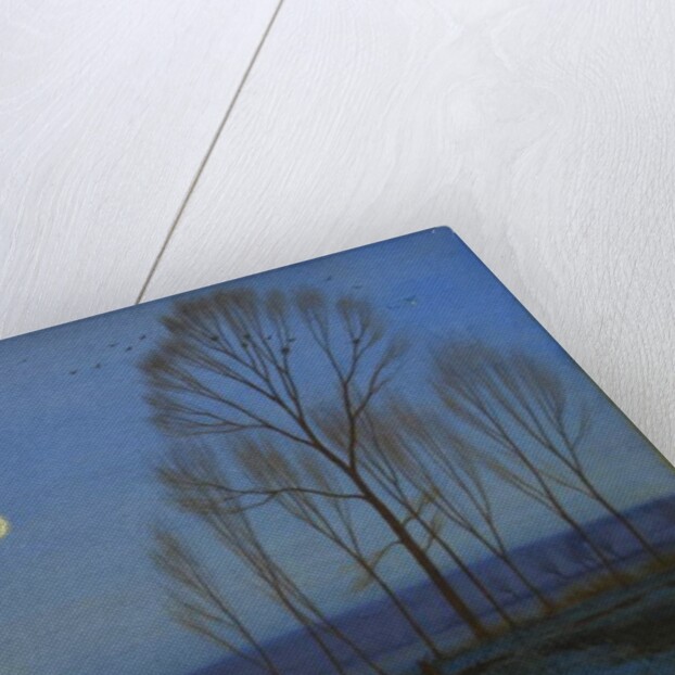 Shepherd and Sheep at Moonlight by Owen Baxter Morgan