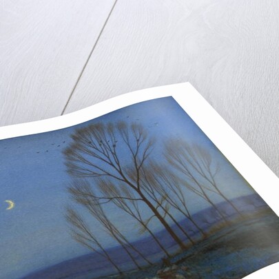 Shepherd and Sheep at Moonlight by Owen Baxter Morgan