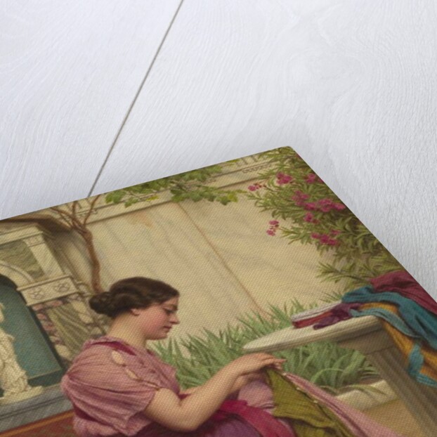 A Stitch is Free, or A Stitch in Time, 1917 by John William Godward