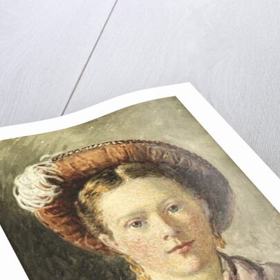 Lady in a feathered hat by William Henry Hunt