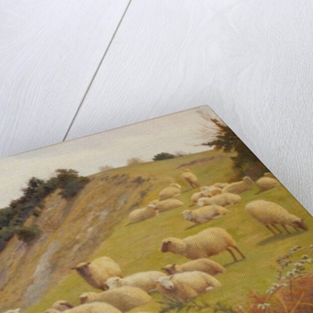 A Riverside Pasture with Sheep by William Sidney Cooper