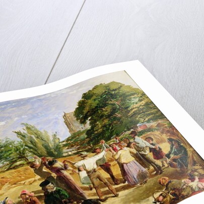 A Harvest scene in Norfolk: sketch for 'Hello Largesse', 1861 by William Maw Egley