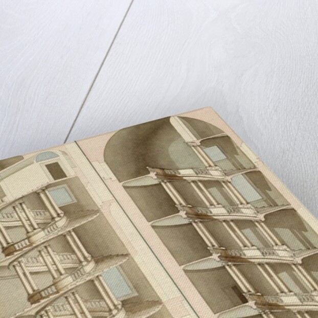 The Staircase of the Villa Farnese, Caprarola, 1800 by English School