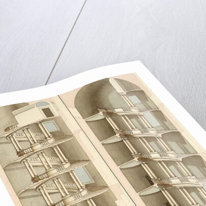 The Staircase of the Villa Farnese, Caprarola, 1800 by English School