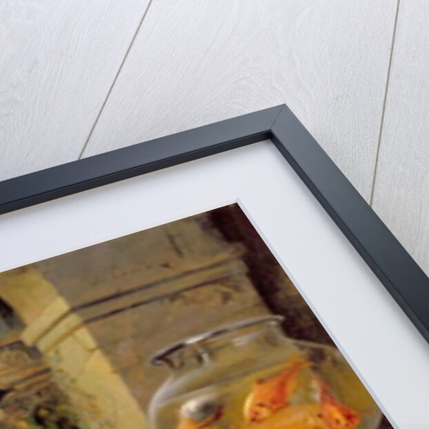 Still life of fruit on a ledge with a goldfish bowl, 1876 by William John Wainwright