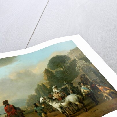 A Party of Falconers outside the Gates of a Chateau by Johannes Lingelbach