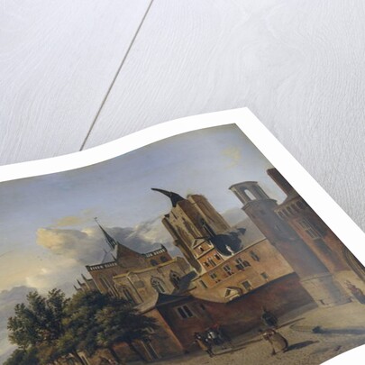 A street in Cologne with the unfinished cathedral in the centre, 1684 by Jan van der Heyden