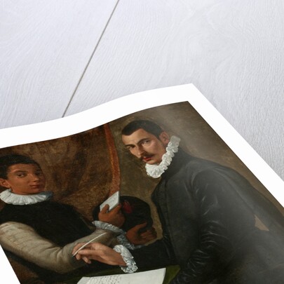 Portrait of an unknown man and his Servant, 1579 by Bartolommeo Passerotti