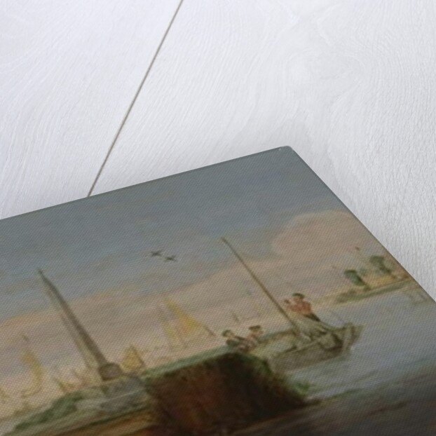 River scene with fishermen by Arentsz van der Cabel