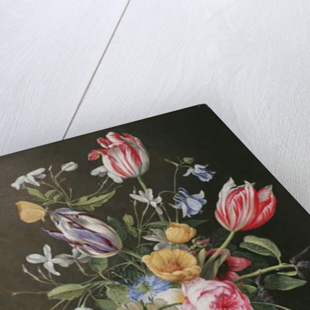 Flowers in a glass vase, 1663 by Johannes Antonius van der Baren