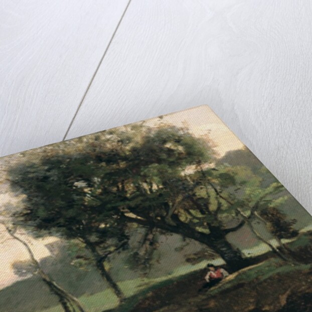 Sunset: Figures Under Trees by Jean Baptiste Camille Corot