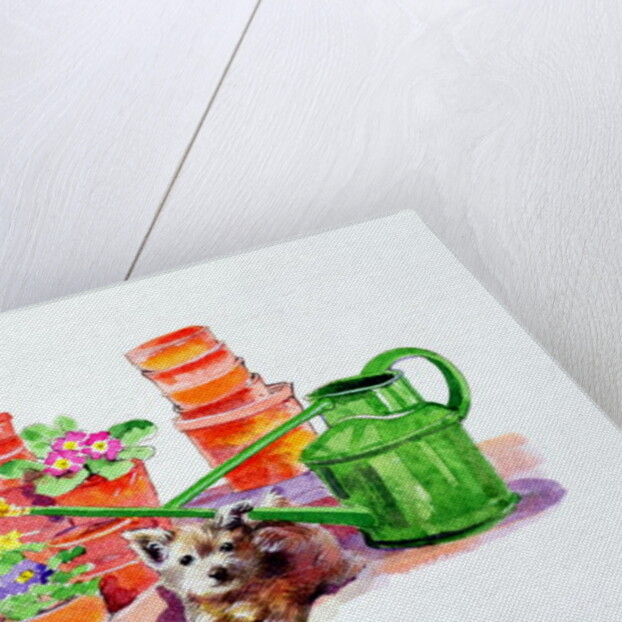 Terrier amongst Terracotta Pots by Diane Matthes