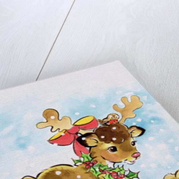 Christmas Reindeer and Rabbit by Diane Matthes