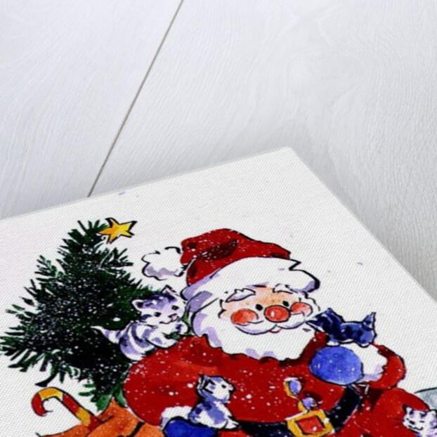 Father Christmas and Kittens, 1996 by Diane Matthes