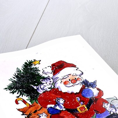 Father Christmas and Kittens, 1996 by Diane Matthes